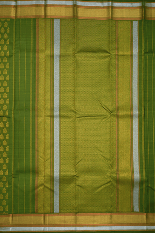 Allover Zari Motifs Fern Green Kanchipuram Silk Saree