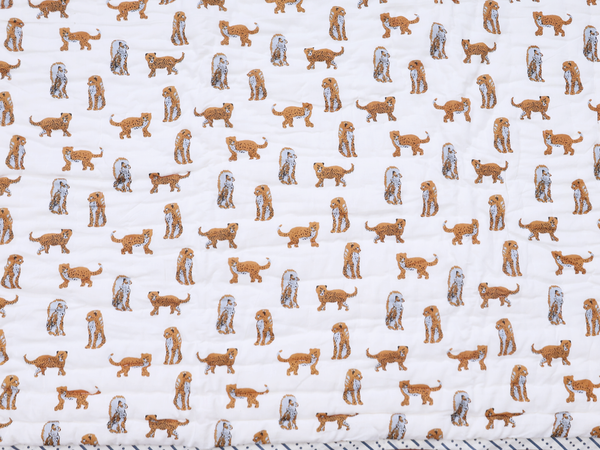 Animal Printed Design White Cotton Single Kids Bedspread