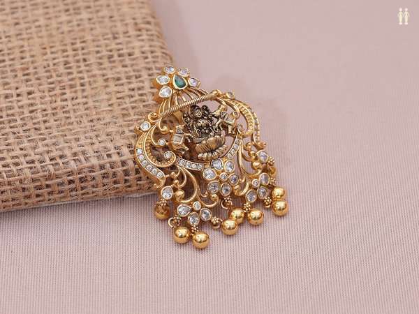 Antique Design With Crystal Stone Gold Plated Juda Pin