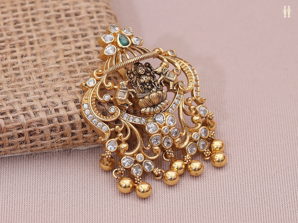 Antique Design With Crystal Stone Gold Plated Juda Pin