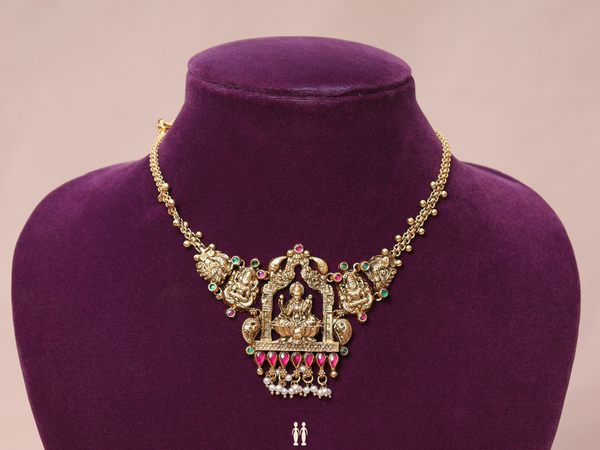 Antique Design Gold Plated Pure Silver Necklace