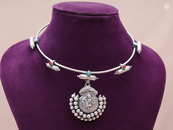 Antique Design Oxidized Pure Silver Necklace