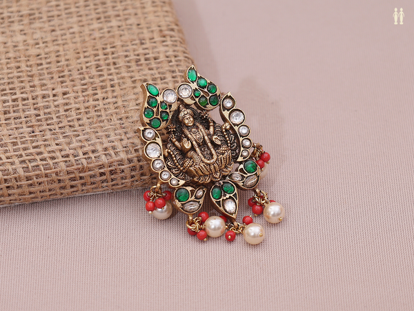 Antique Design With Beads Gold Plated Juda Pin