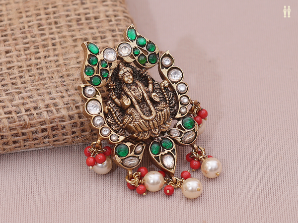Antique Design With Beads Gold Plated Juda Pin