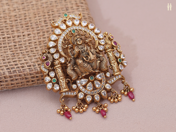 Antique Design With Multicolor Stone Gold Plated Juda Pin