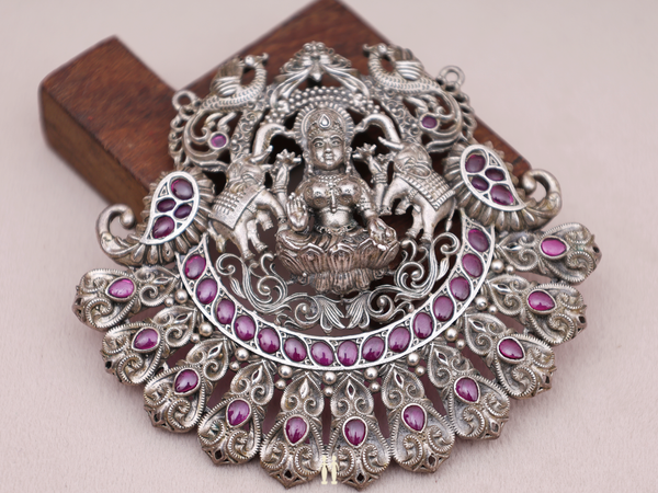 Antique Design With Stone Pure Silver Pendant