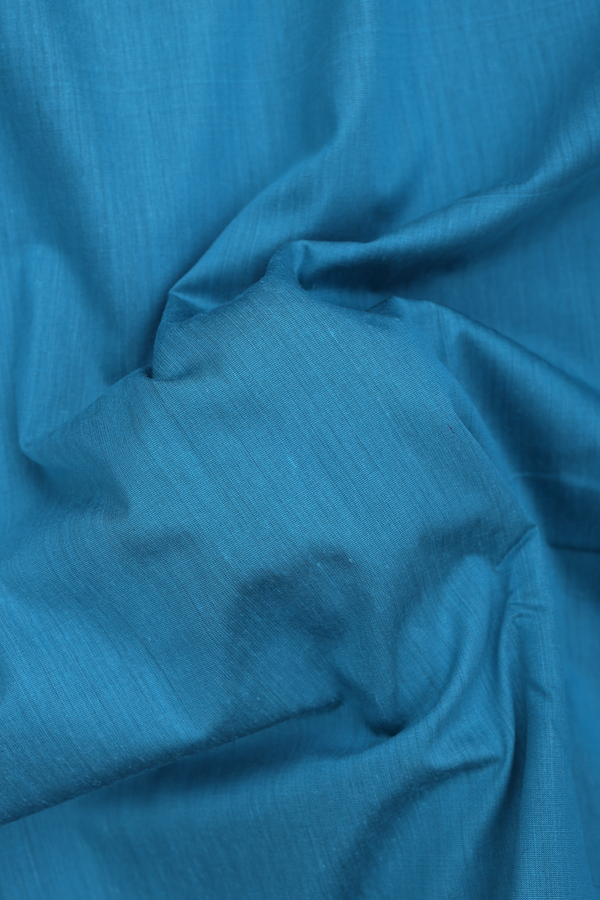 Apoorva Cotton Saree In Blue With Contrast Border