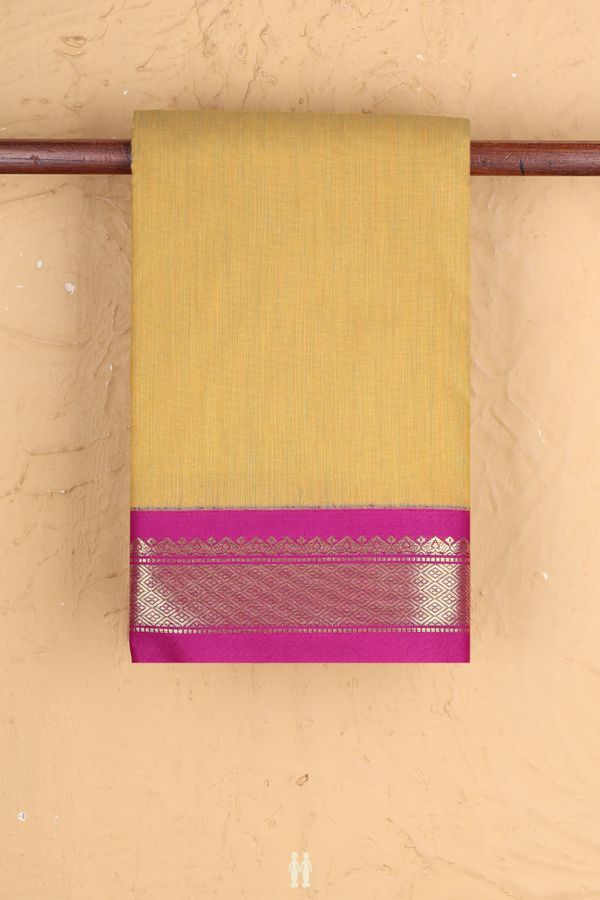 Apoorva Cotton Saree In Brick Yellow With Contrast Border