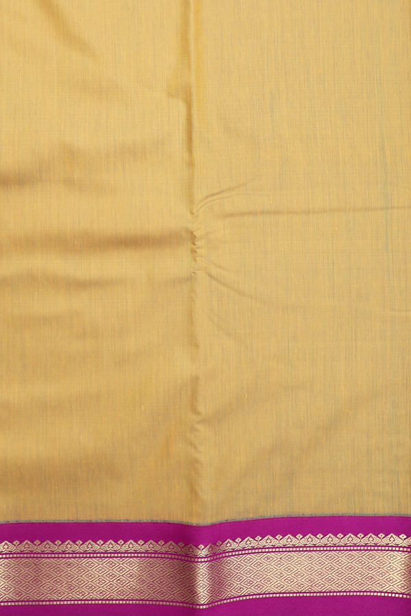 Apoorva Cotton Saree In Brick Yellow With Contrast Border