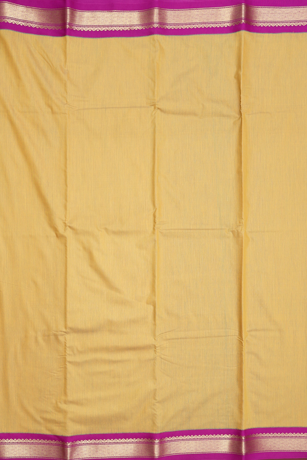 Apoorva Cotton Saree In Brick Yellow With Contrast Border