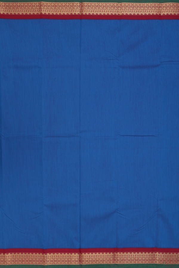 Apoorva Cotton Saree In Capri Blue With Contrast Border