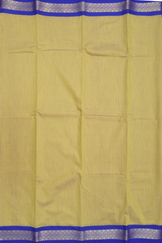 Apoorva Cotton Saree In Celery Yellow With Contrast Border