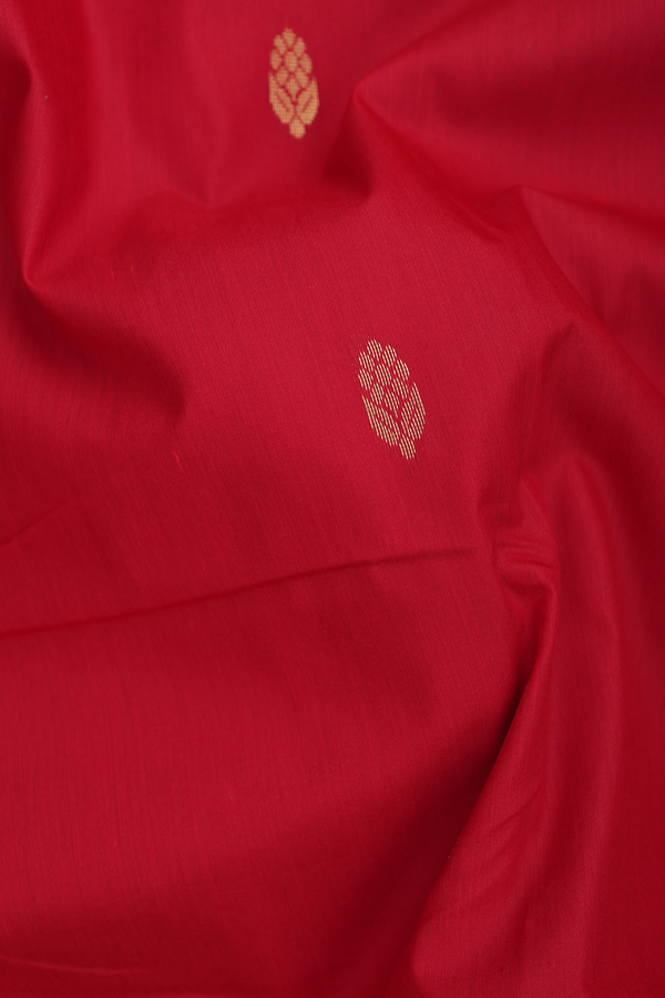 Apoorva Cotton Saree In Crimson Red With Floral Buttas