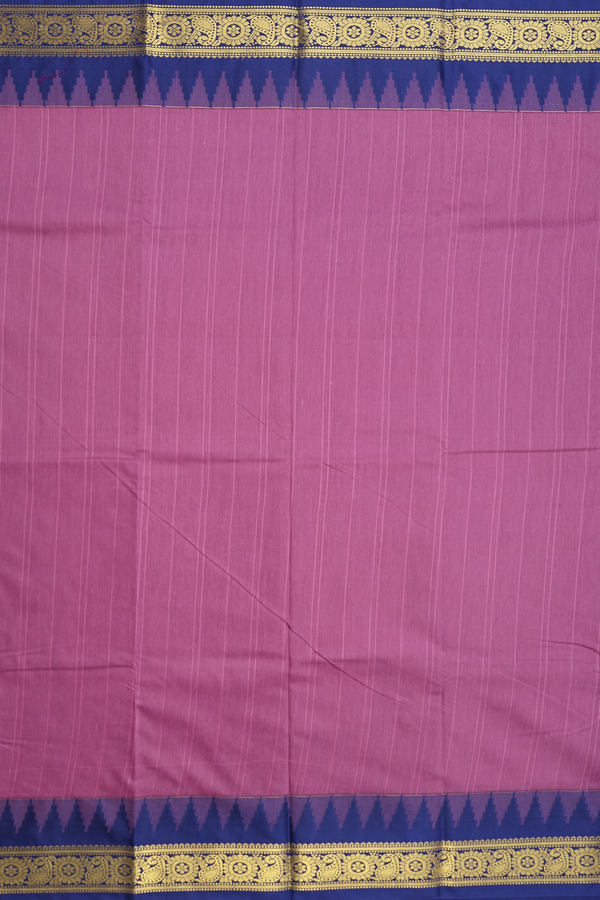Apoorva Cotton Saree In Dusty Purple With Self Stripes Design