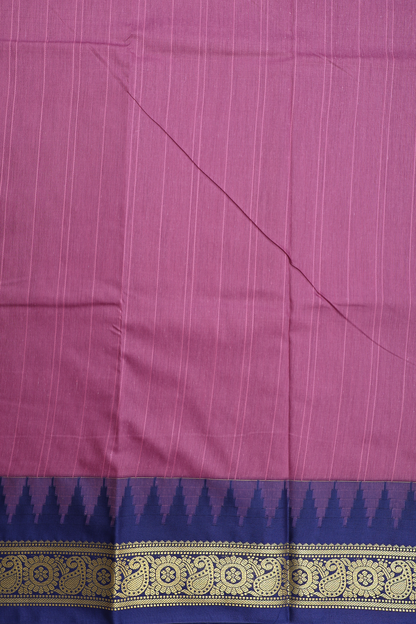 Apoorva Cotton Saree In Dusty Purple With Self Stripes Design