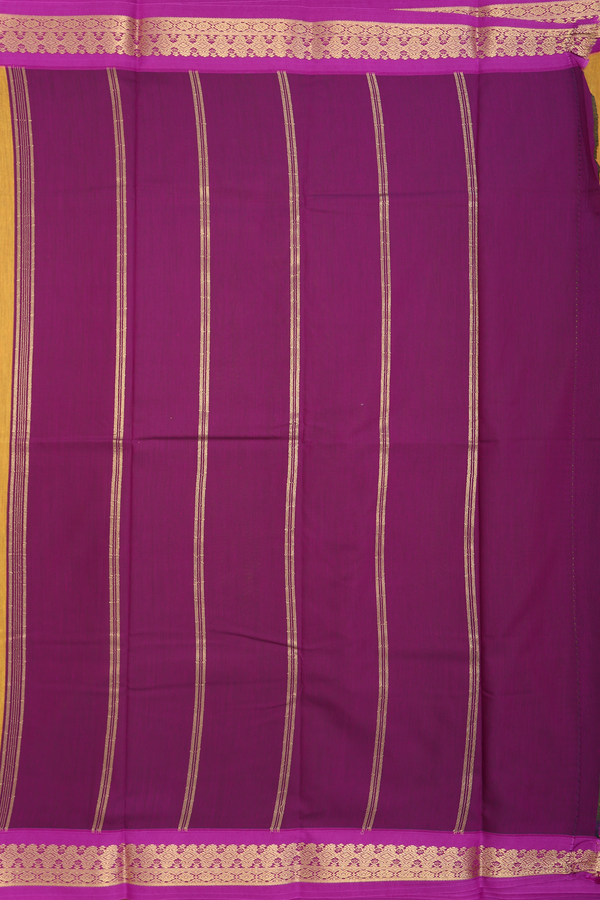 Apoorva Cotton Saree In Golden Yellow With Contrast Border