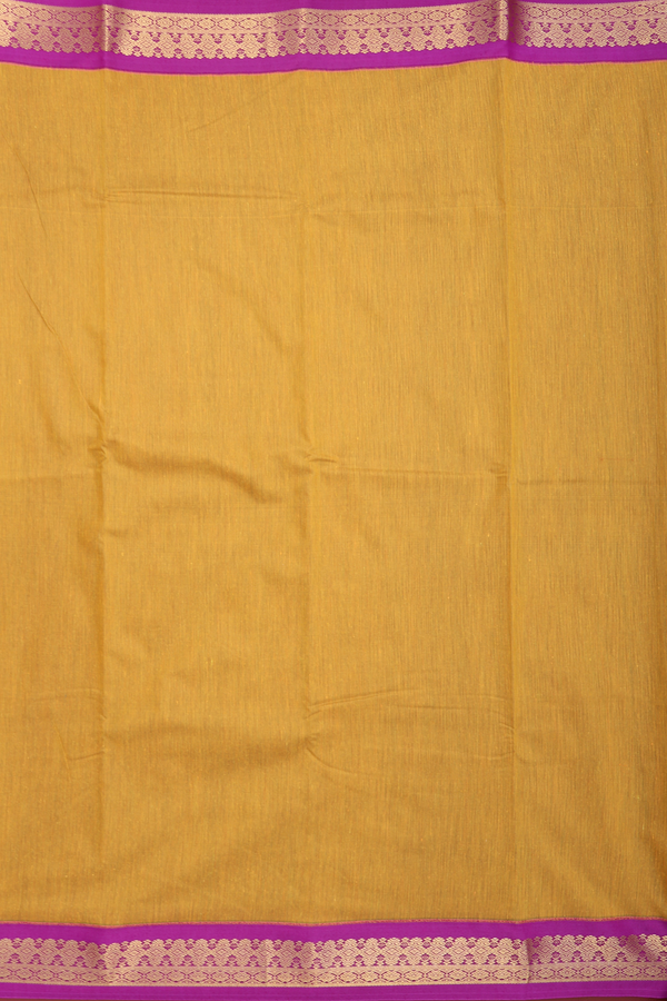 Apoorva Cotton Saree In Golden Yellow With Contrast Border