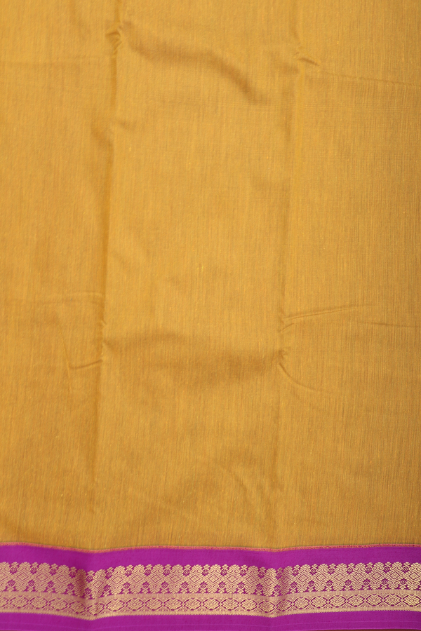 Apoorva Cotton Saree In Golden Yellow With Contrast Border