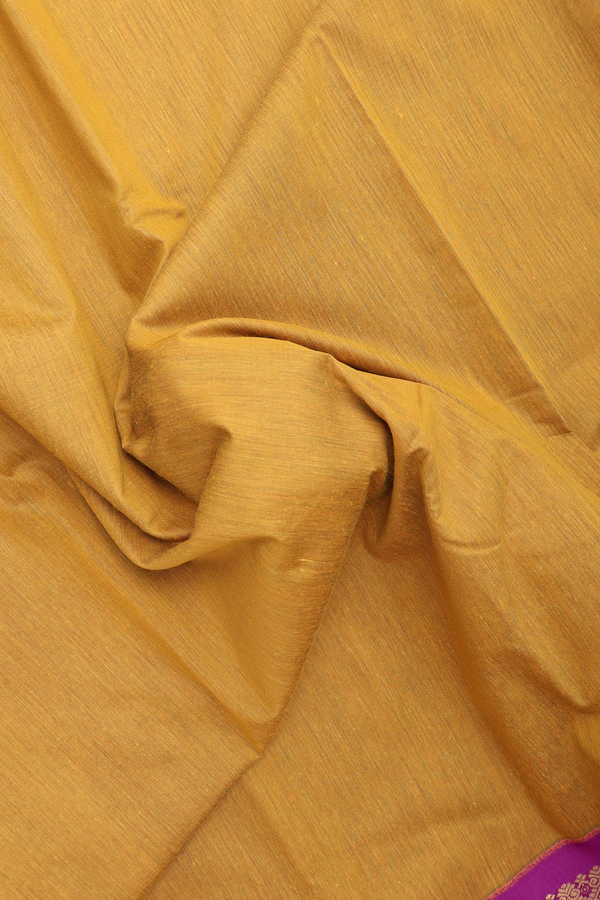 Apoorva Cotton Saree In Golden Yellow With Contrast Border