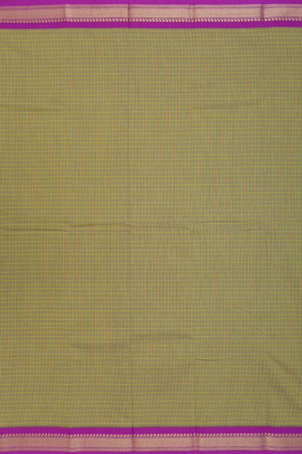 Apoorva Cotton Saree In Green With Checks Design