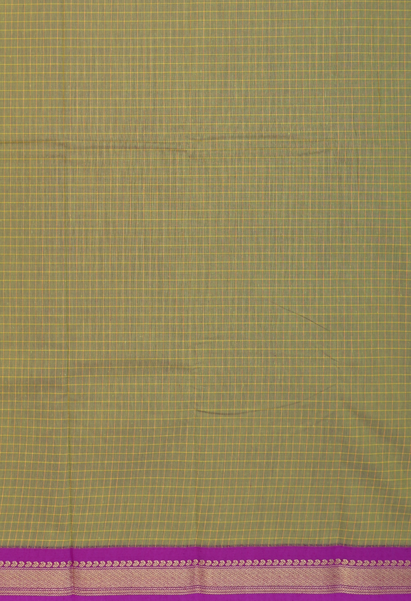 Apoorva Cotton Saree In Green With Checks Design