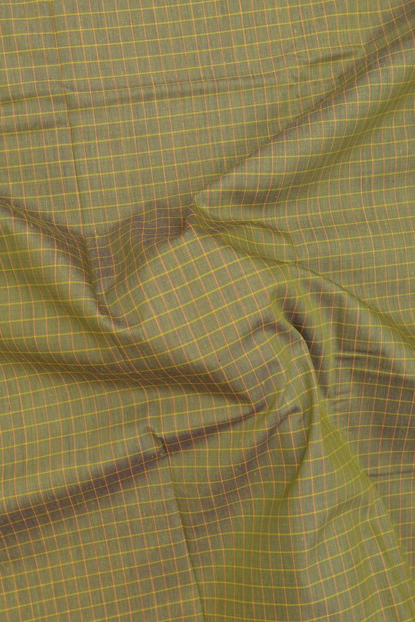 Apoorva Cotton Saree In Green With Checks Design