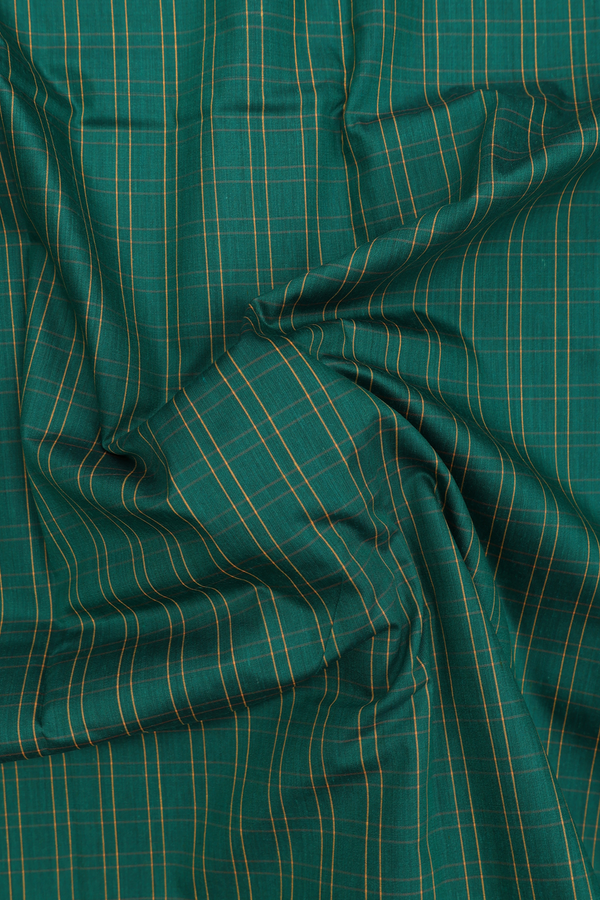 Apoorva Cotton Saree In Green With Checks Design