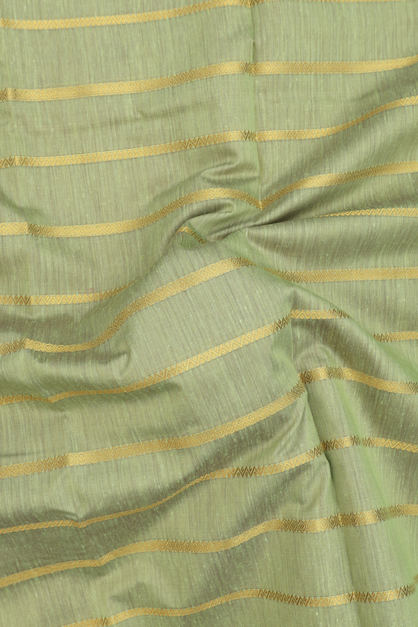 Apoorva Cotton Saree In Green With Stripes Design