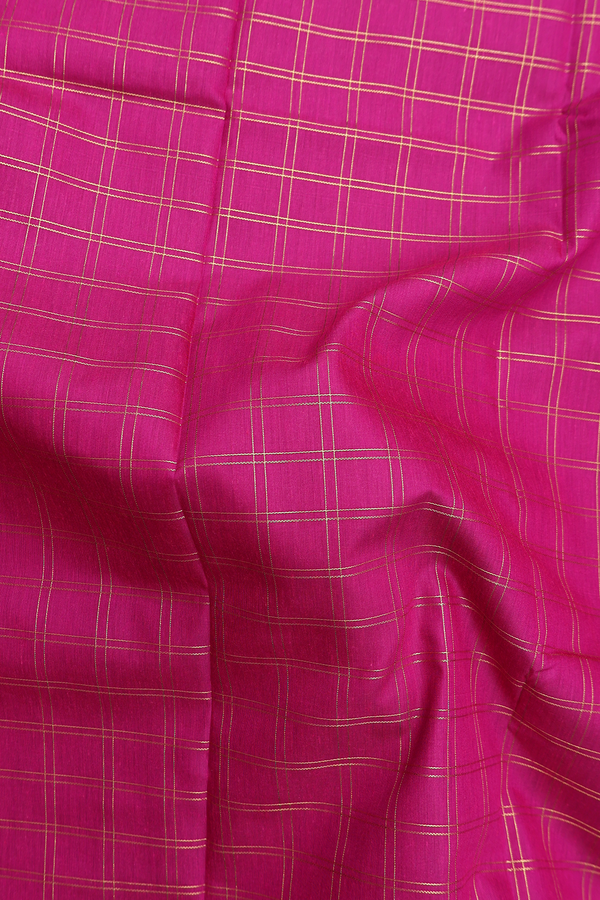 Apoorva Cotton Saree In Magenta With Checks Design