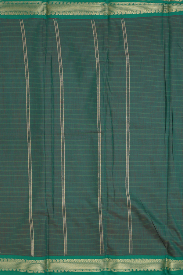 Apoorva Cotton Saree In Orange With Checks Design