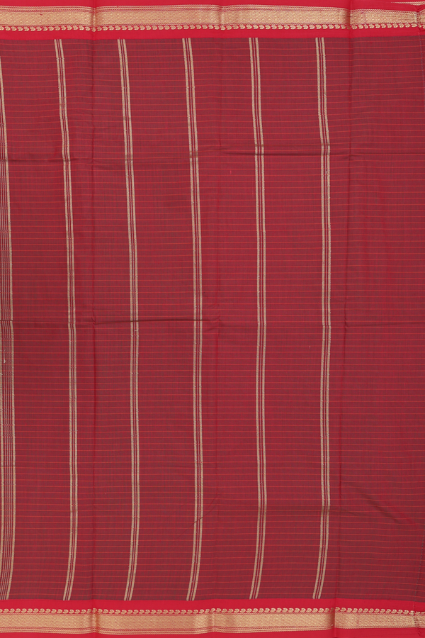 Apoorva Cotton Saree In Parrot Green With Checks Design