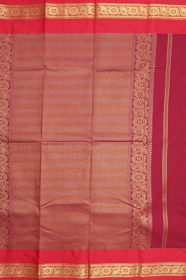 Apoorva Cotton Saree In Pear Green With Self Stripes Design