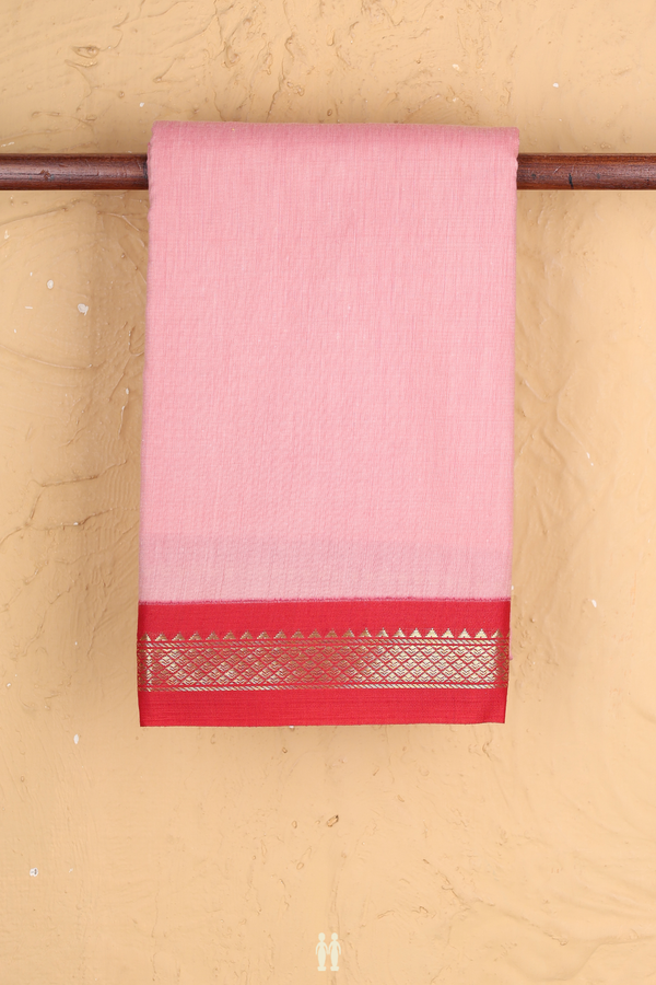 Apoorva Cotton Saree In Pink With Contrast Border