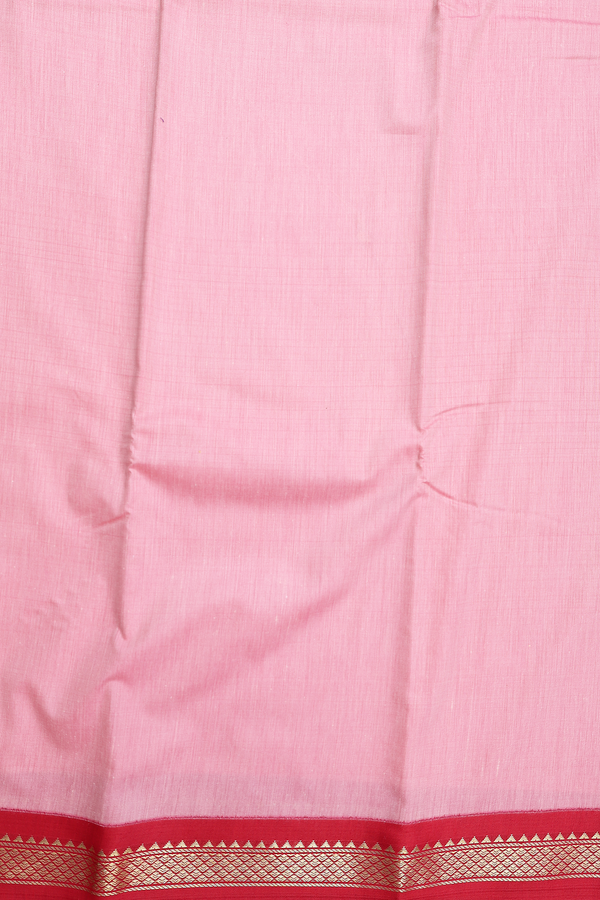 Apoorva Cotton Saree In Pink With Contrast Border