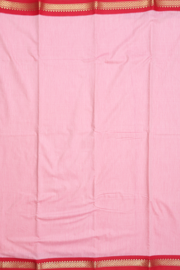 Apoorva Cotton Saree In Pink With Contrast Border