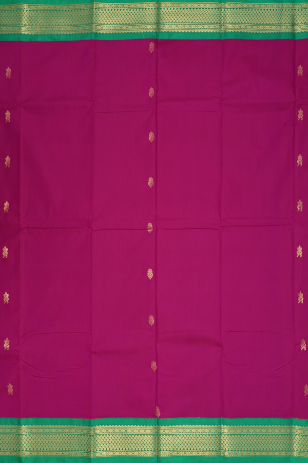 Apoorva Cotton Saree In Plum Purple With Floral Buttas