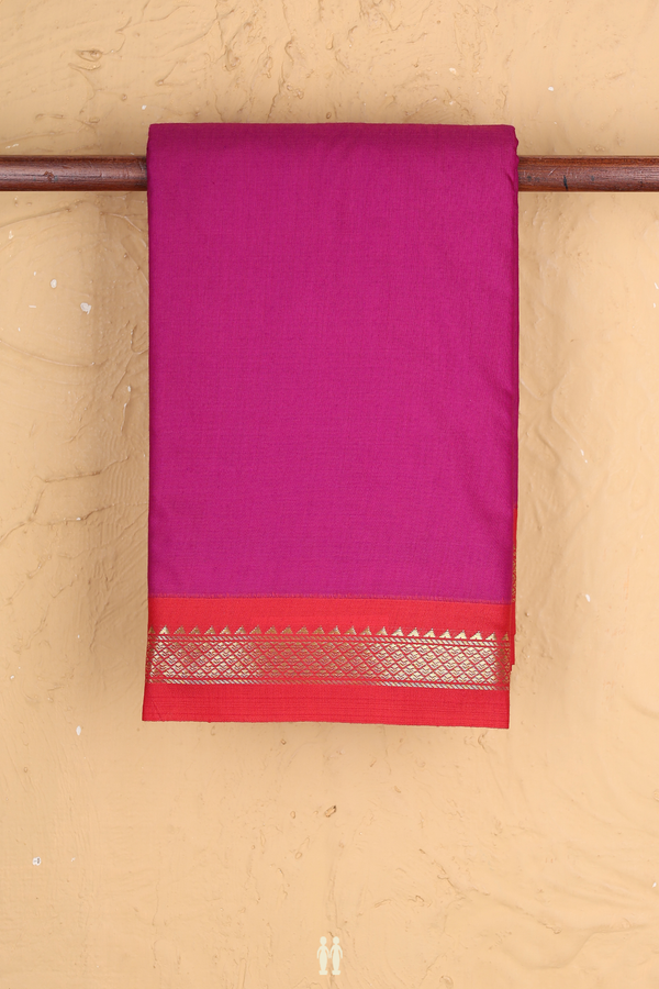 Apoorva Cotton Saree In Purple Rose With Contrast Border