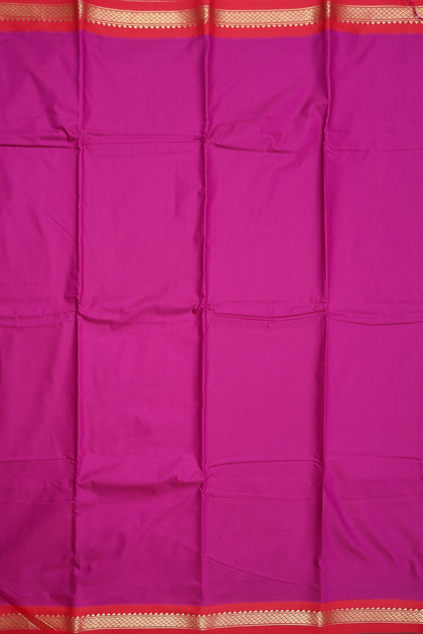 Apoorva Cotton Saree In Purple Rose With Contrast Border