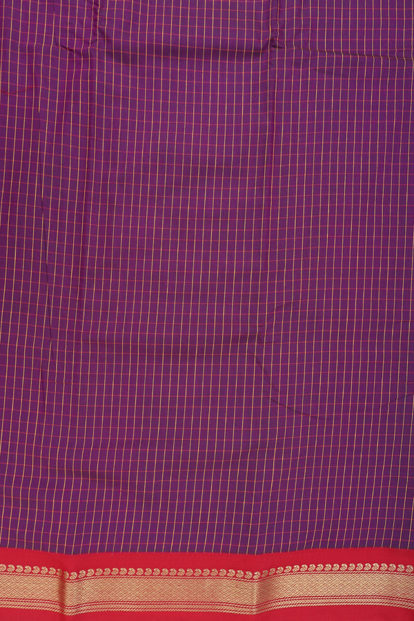 Apoorva Cotton Saree In Purple With Checks Design