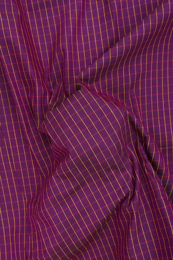 Apoorva Cotton Saree In Purple With Checks Design
