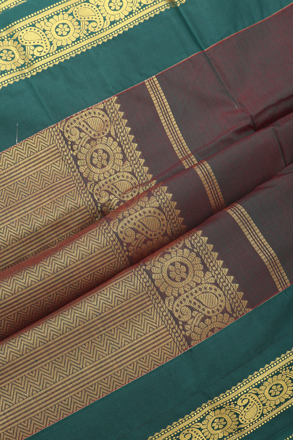 Apoorva Cotton Saree In Purple With Self Stripes Design