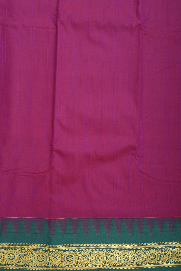 Apoorva Cotton Saree In Purple With Self Stripes Design