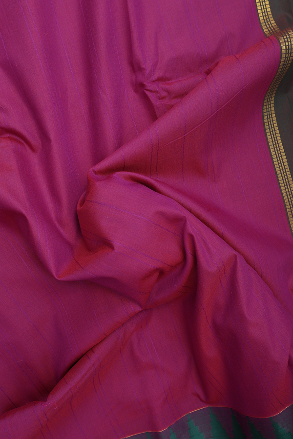 Apoorva Cotton Saree In Purple With Self Stripes Design
