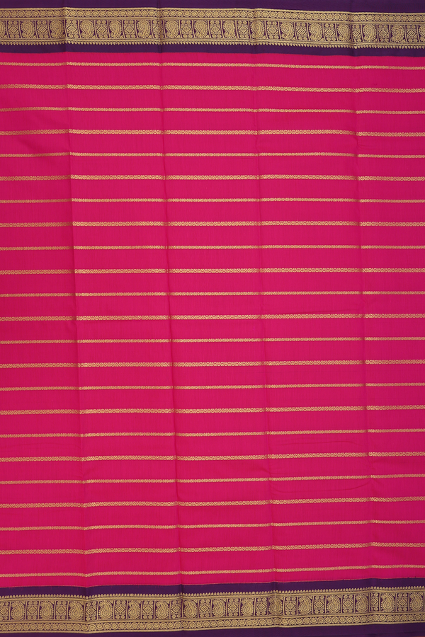 Apoorva Cotton Saree In Rani Pink With Stripes Design