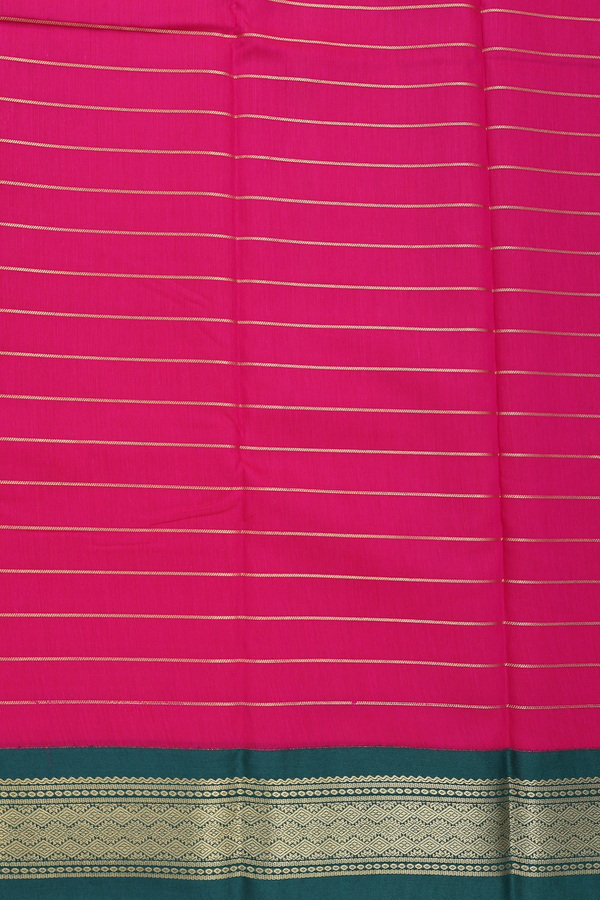 Apoorva Cotton Saree In Rani Pink With Stripes Design