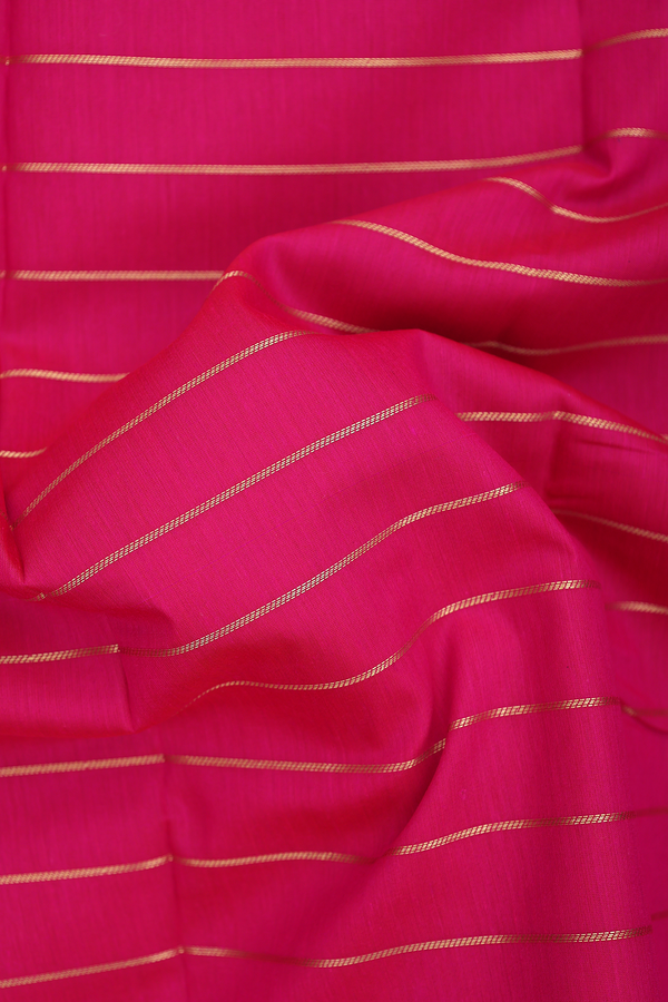 Apoorva Cotton Saree In Rani Pink With Stripes Design