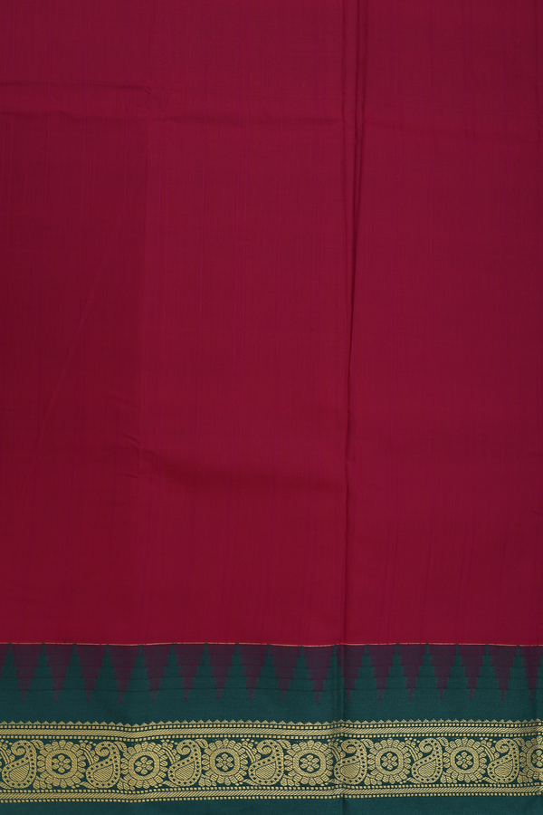 Apoorva Cotton Saree In Red With Self Stripes Design