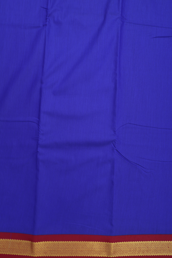 Apoorva Cotton Saree In Royal Blue With Contrast Border