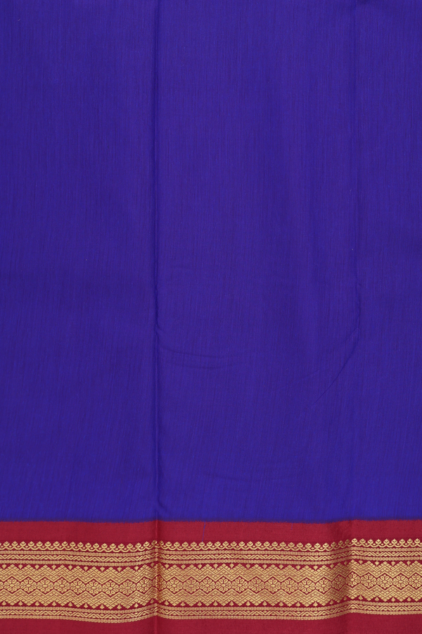 Apoorva Cotton Saree In Royal Blue With Zari Buttas