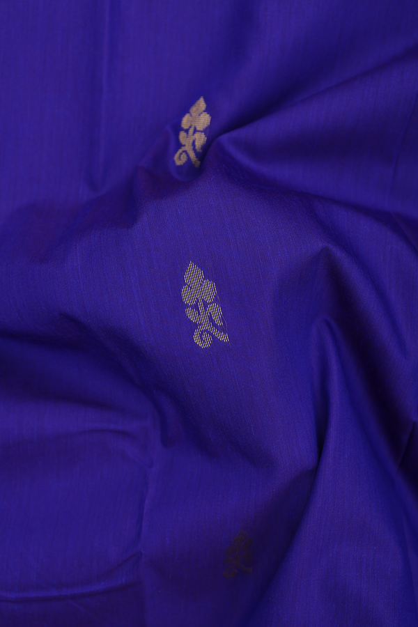 Apoorva Cotton Saree In Royal Blue With Zari Buttas